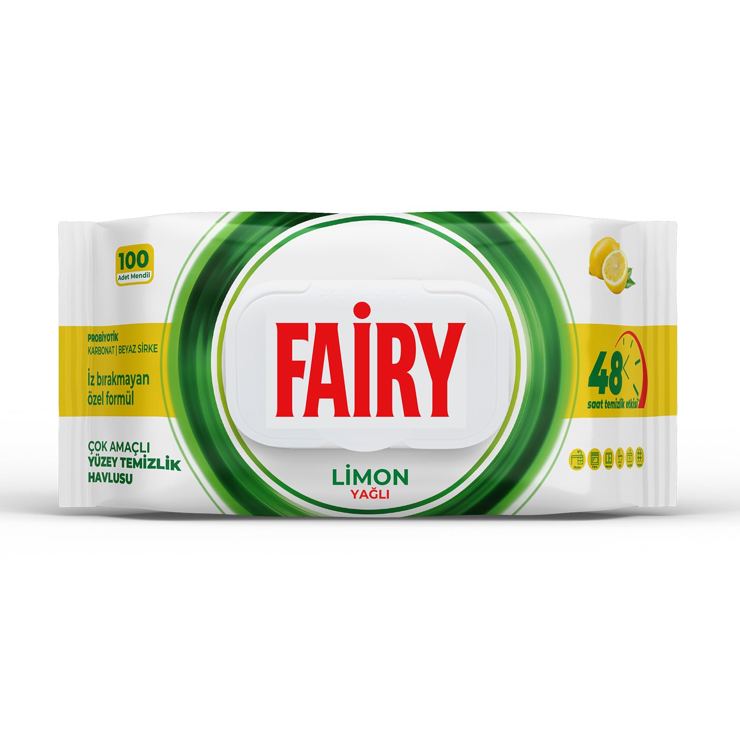 FAIRY ზედაპირის საწმენდი 100 ცალი ლიმონის სურნელი